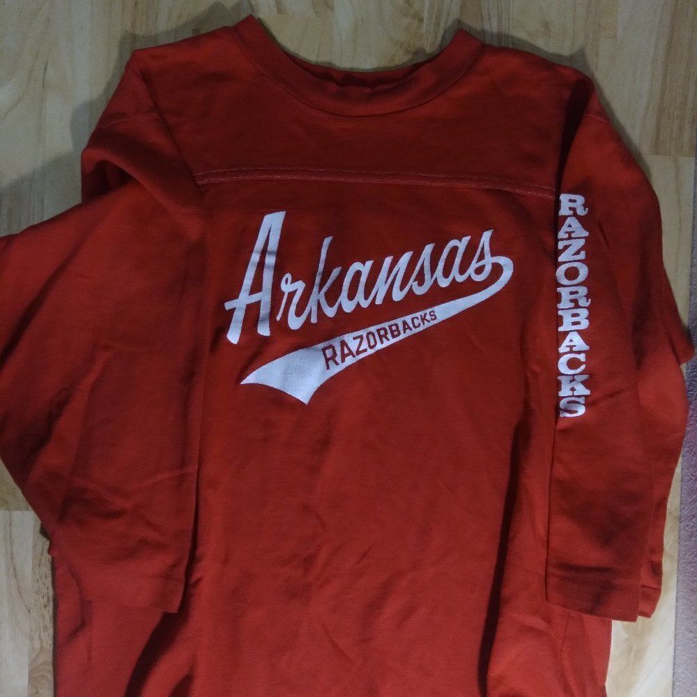 Vintage Arkansas Razorbacks Script Spell Out Tee